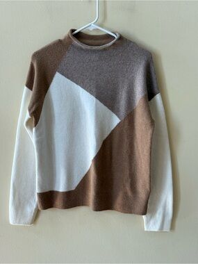 J.Crew Factory colorblock mockneck sweater